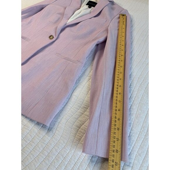 Banana Republic Classic Career Long And Lean Blazer Jacket SZ 0 Lavender - Picture 8 of 9